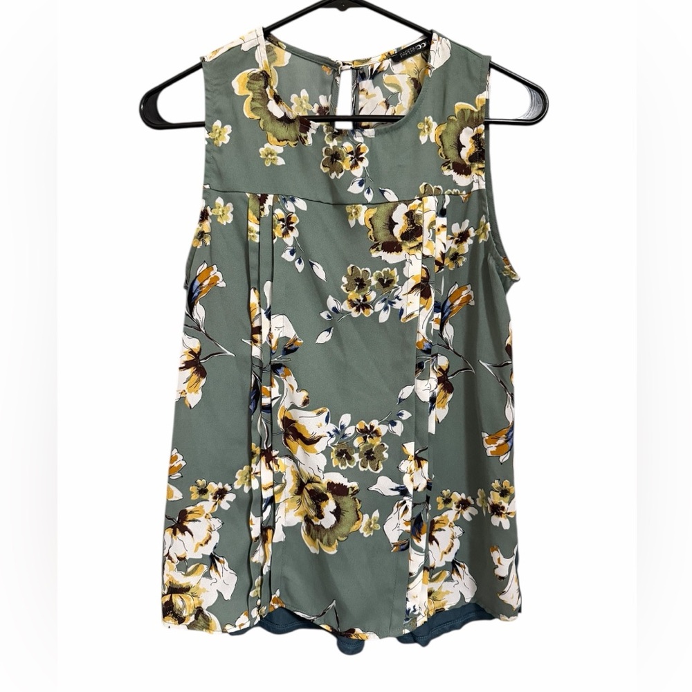 Papermoon Floral Sleeveless Blouse - Sage Green